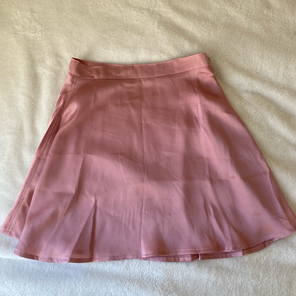 Silky pink mini skirt
